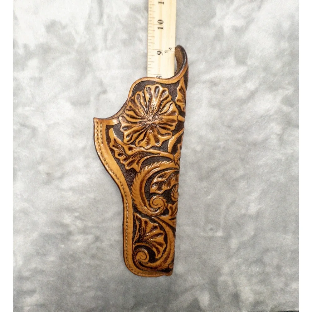 Hand Tooled Leather Western Holster Cowboy Hunting Outdoors